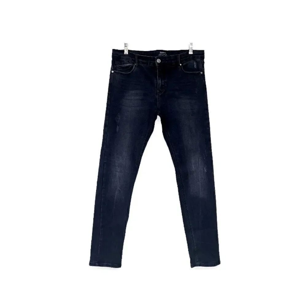 STRADIVARIUS | Black Distressed Skinny Jeans (Size 10)